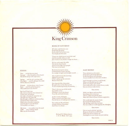 King Crimson : Larks' Tongues In Aspic (LP, Album, RE, RM, Hal)