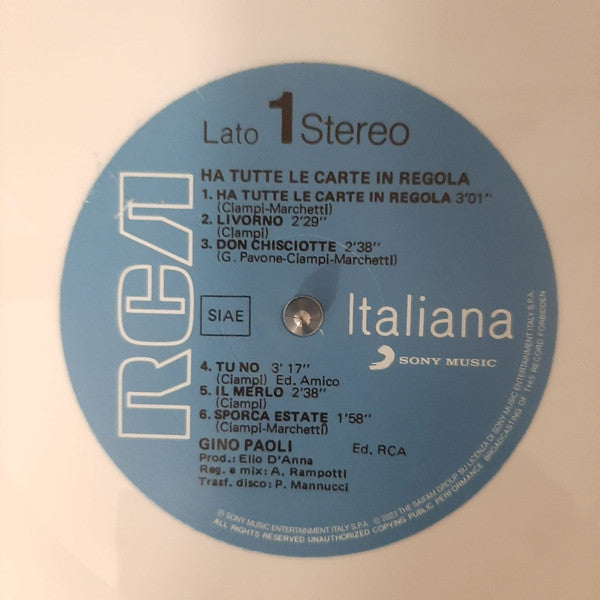 Gino Paoli : Ha Tutte Le Carte In Regola (LP, RE, 180)