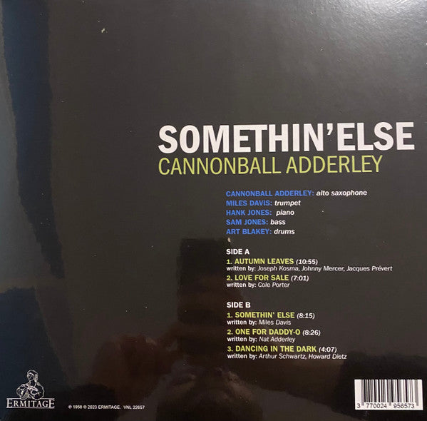 Cannonball Adderley : Somethin’ Else (LP, Album, Ltd, Yel)