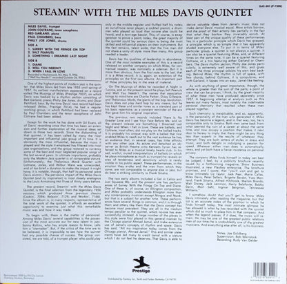 The Miles Davis Quintet : Steamin’ With The Miles Davis Quintet (LP, Album, Mono, RE, RM, RP)