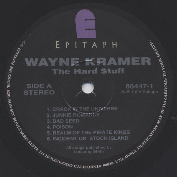 Wayne Kramer : The Hard Stuff (LP, Album)