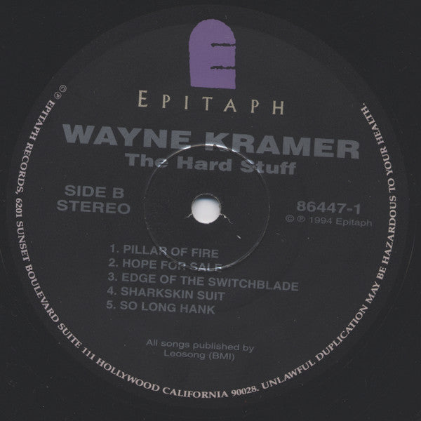 Wayne Kramer : The Hard Stuff (LP, Album)