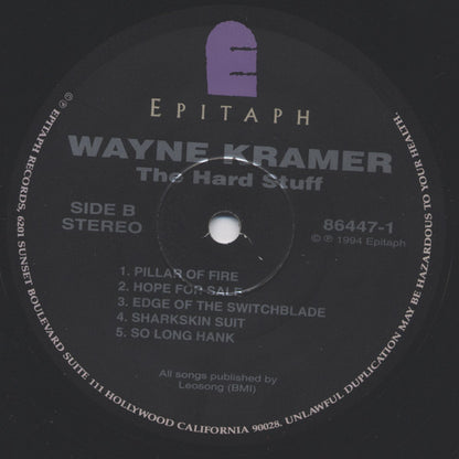 Wayne Kramer : The Hard Stuff (LP, Album)