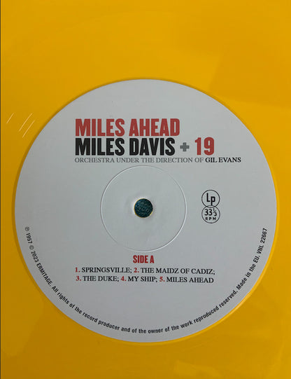 Miles Davis + 19 - Orchestra Under The Direction Of Gil Evans : Miles Ahead (LP, Album, Yel)
