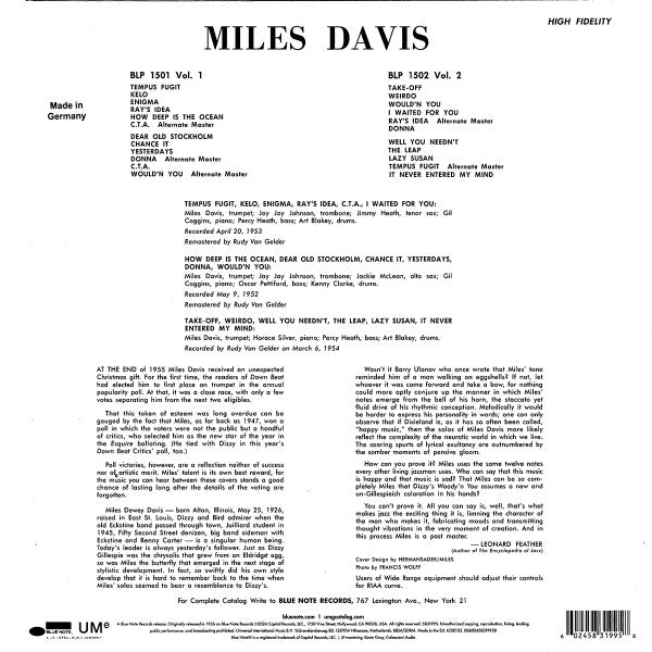 Miles Davis : Volume 2 (LP, Comp, Mono, RE, 180)