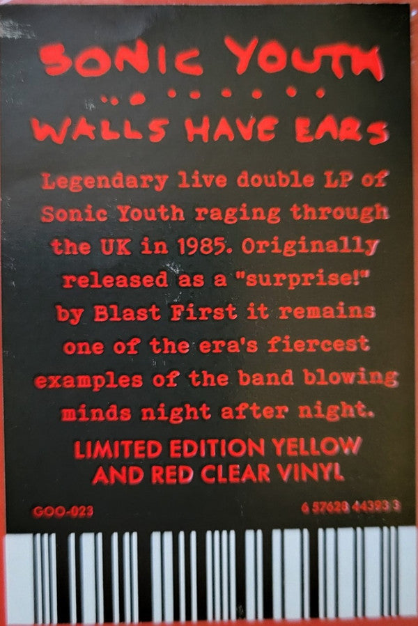 Sonic Youth : Walls Have Ears (LP, Yel + LP, Red + Ltd, RE, RM)