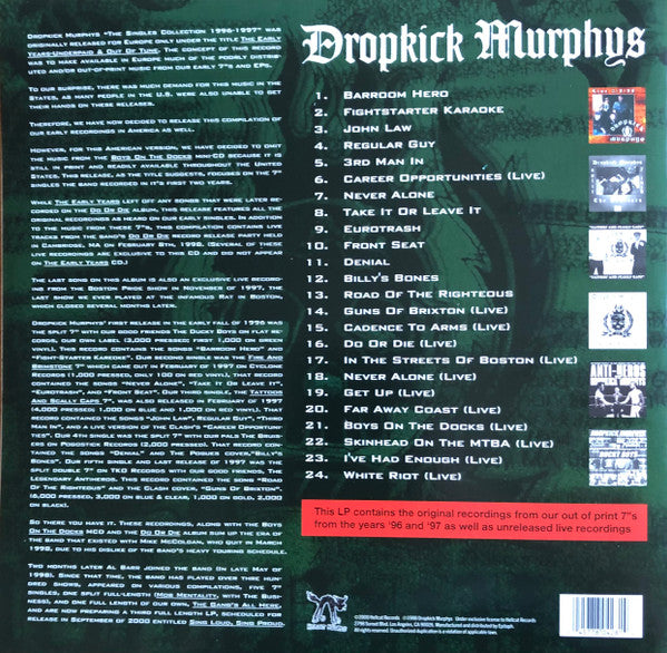 Dropkick Murphys : The Singles Collection (Volume 1 1996-1997) (2xLP, Comp, RE)