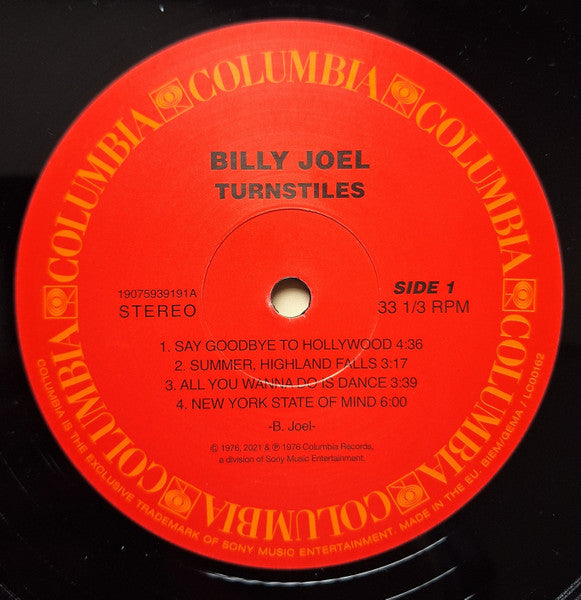 Billy Joel : Turnstiles (LP, Album, RE)