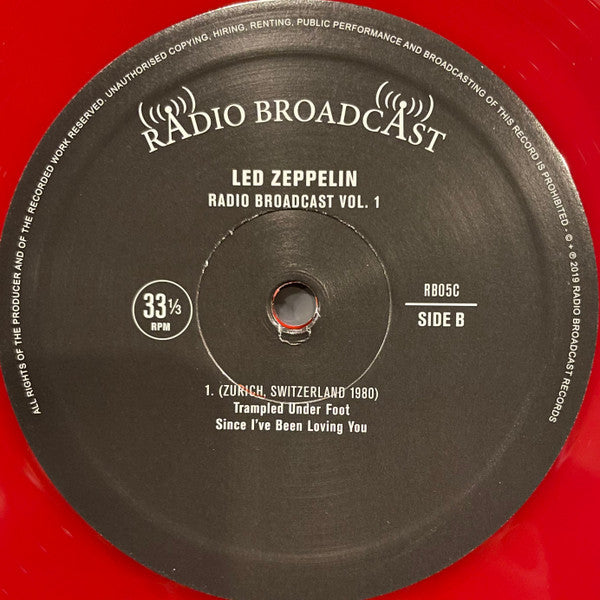 Led Zeppelin : Radio Broadcast Vol. 1 (LP, Unofficial, Red)