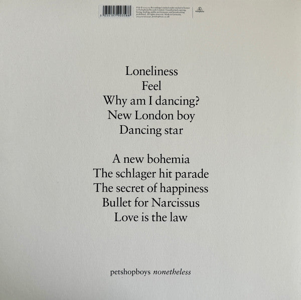 Pet Shop Boys : Nonetheless (LP, Album, Ltd, Gre)