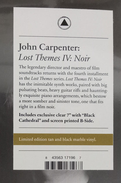 John Carpenter : Lost Themes No. 4: "Noir" (LP, Album, Tan + 7", S/Sided, Cle + Ltd, Gol)