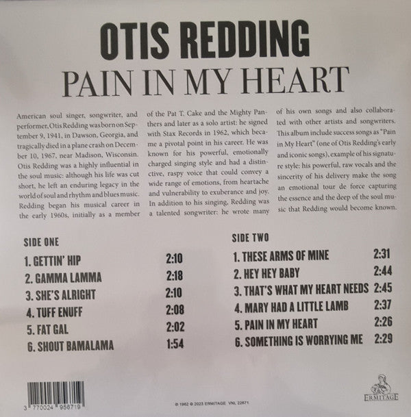 Otis Redding : Pain In My Heart (LP, RE, S/Edition, Unofficial)