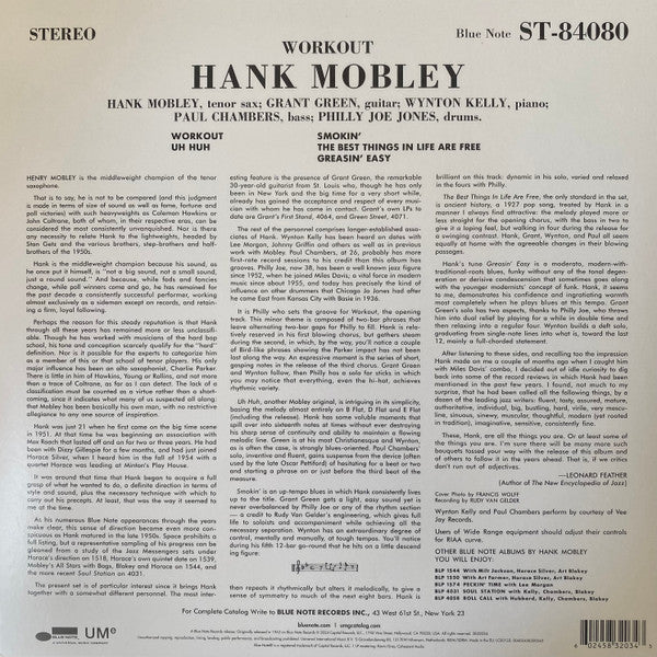 Hank Mobley : Workout (LP, Album, RE, 180)