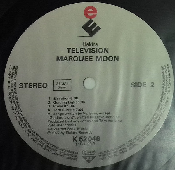 Television : Marquee Moon (LP, Album, RE)