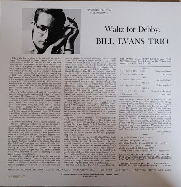 The Bill Evans Trio : Waltz For Debby (2x12", Album, Ltd, Num, RE, 200)