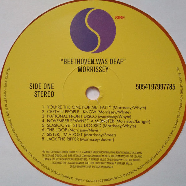 Morrissey : Beethoven Was Deaf Live In Paris (LP, Album, RE, RM, Ora)