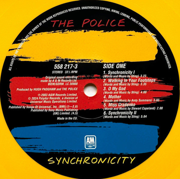 The Police : Synchronicity (LP, Album, RE, RM, Yel + LP, Comp, Red + Sup)