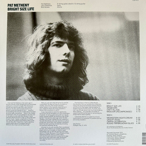 Pat Metheny : Bright Size Life (LP, Album, RE)