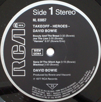 David Bowie : "Heroes" / Takeoff - Heroes (LP, Album, RE)