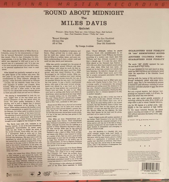 Miles Davis : 'Round About Midnight (LP, Album, Mono, Ltd, Num, RE, RM, Sup)