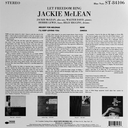 Jackie McLean : Let Freedom Ring (LP, Album, RE, 180)