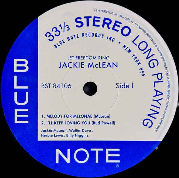 Jackie McLean : Let Freedom Ring (LP, Album, RE, 180)