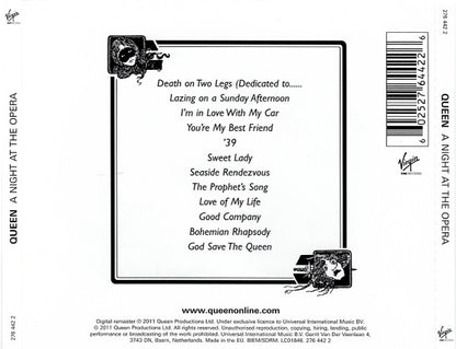 Queen : A Night At The Opera (CD, Album, RE, RM, RP, Jew)