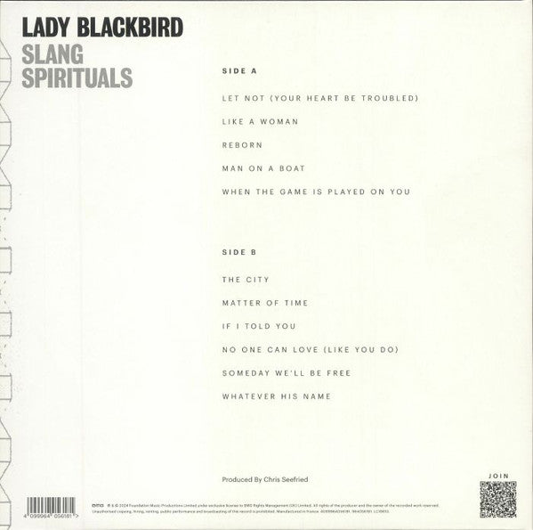 Lady Blackbird : Slang Spirituals (LP, Album, Cle)