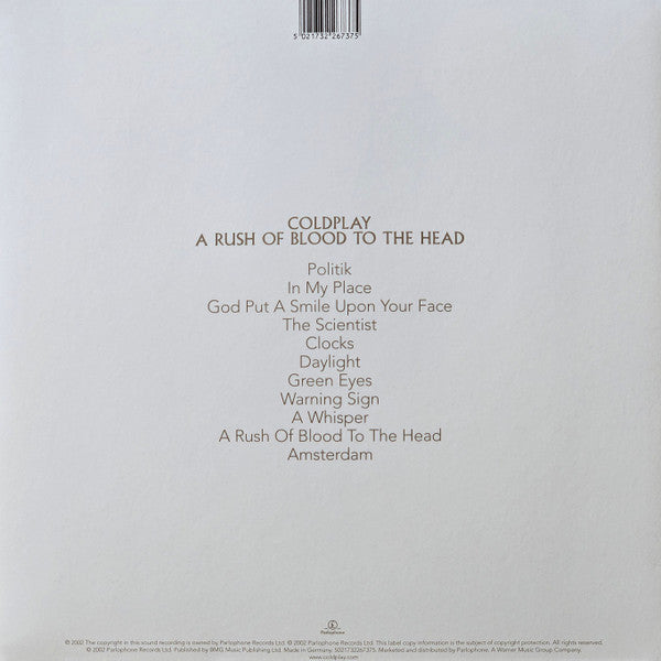 Coldplay : A Rush Of Blood To The Head (LP, Album, RE, 140)