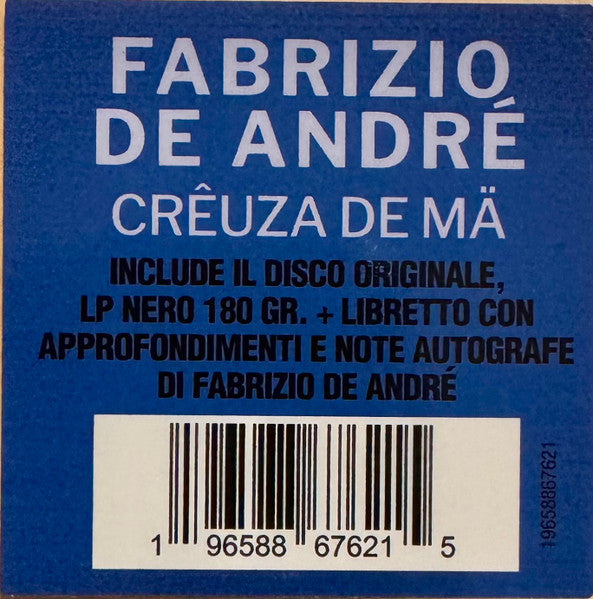 Fabrizio De André : Crêuza De Mä ‎ (LP, Album, RE, RM, 180)