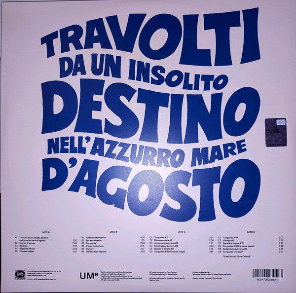 Piero Piccioni : Travolti Da Un Insolito Destino Nell'Azzurro Mare D'Agosto (Colonna Sonora Originale)  (2xLP, Album, RE, RM, Sou)