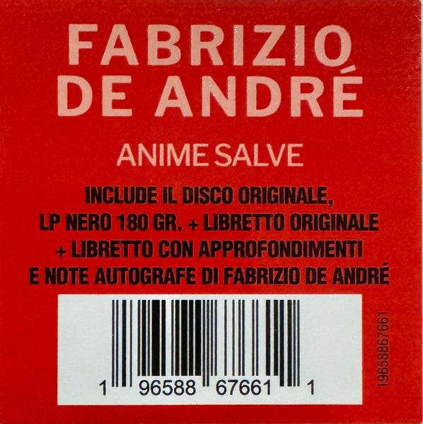 Fabrizio De André : Anime Salve (LP, Album, RE, RM, 180)