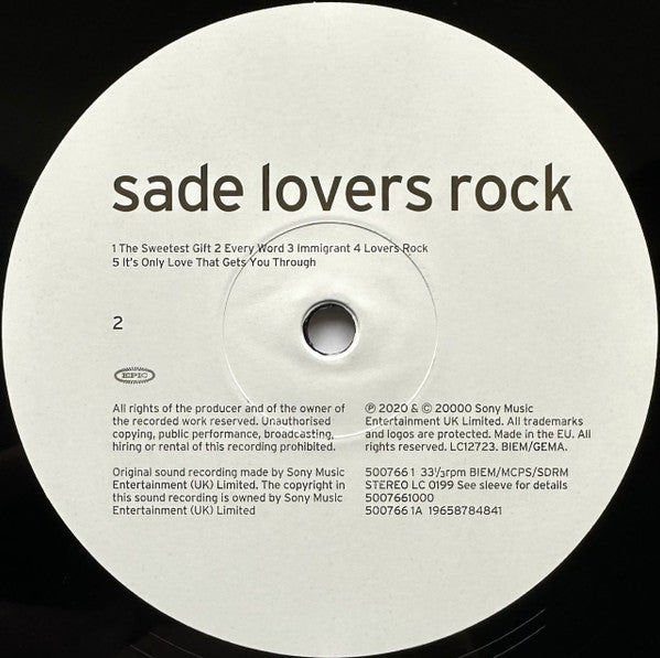 Sade : Lovers Rock (LP, Album, RE, Hal)