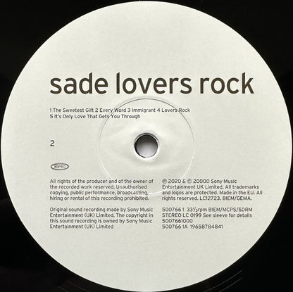 Sade : Lovers Rock (LP, Album, RE, RM, Hal)