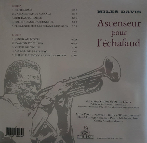 Miles Davis : Ascenseur Pour L'Échafaud (Lift To The Scaffold) (LP, Album, RE, S/Edition, Yel)