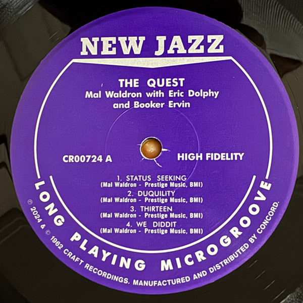 Mal Waldron With Eric Dolphy And Booker Ervin : The Quest (LP, Album, RE, 180)