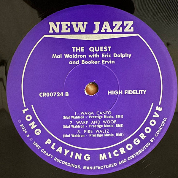 Mal Waldron With Eric Dolphy And Booker Ervin : The Quest (LP, Album, RE, 180)