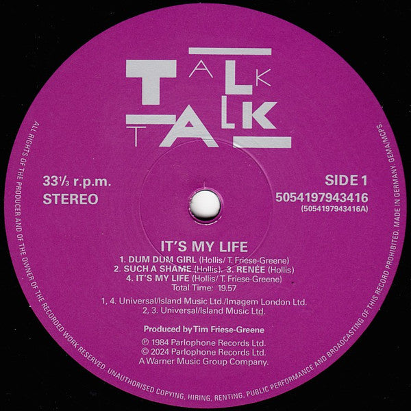 Talk Talk : It's My Life (LP, Album, RE, RM, 40t)