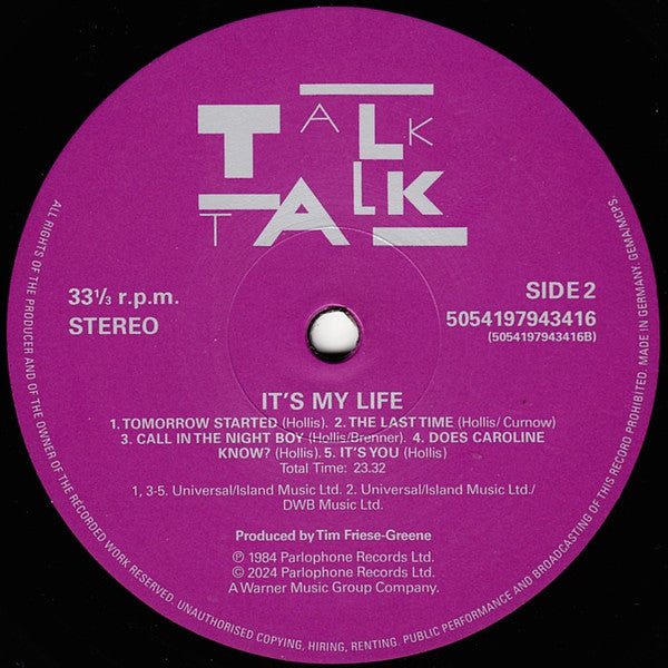 Talk Talk : It's My Life (LP, Album, RE, RM, 40t)