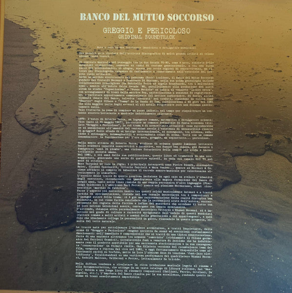 Banco Del Mutuo Soccorso : Greggio E Pericoloso (Original Soundtrack) (LP, Album, Ltd)