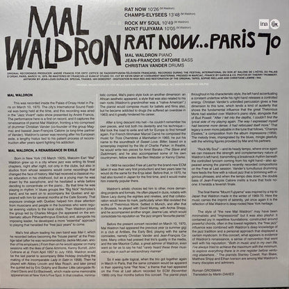 Mal Waldron, Mal Waldron Trio : Rat Now... Paris 70' (LP, Album, Ltd)