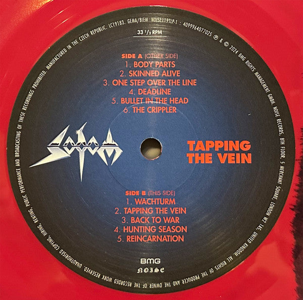 Sodom : Tapping The Vein (LP, Album, RE, RM, Red + LP, Album, Red + LP, Red )