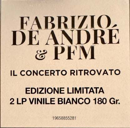 Fabrizio De André & Premiata Forneria Marconi : Il Concerto Ritrovato (2xLP, Album, Ltd, RE, 180)
