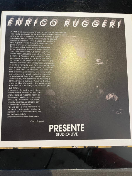 Enrico Ruggeri : Presente - Studio / Live (LP, Album, Ltd, Num, RE, RM, col)