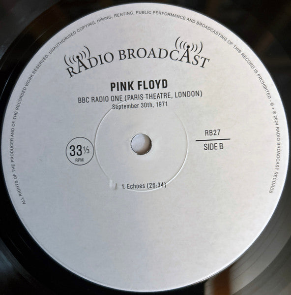 Pink Floyd : BBC Radio One (Paris Theatre, London, Sept. 30th 1971) (LP, RE, Unofficial)