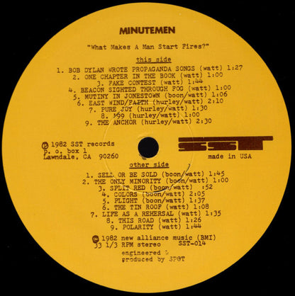 Minutemen : What Makes A Man Start Fires? (LP, Album, RE, Rai)