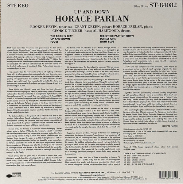 Horace Parlan : Up & Down (LP, Album, RE, Gat)