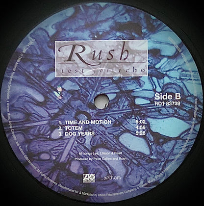 Rush : Test For Echo (LP + LP, S/Sided, Etch + Album, RE, RM, S/Edition)