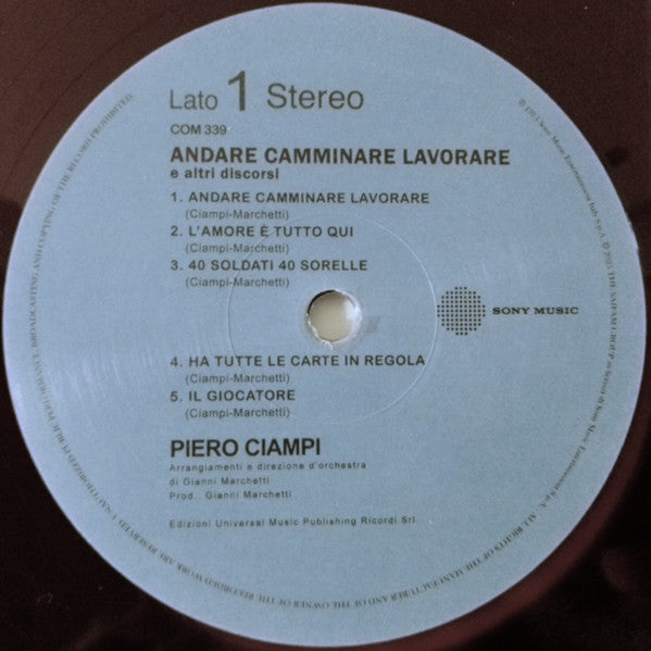 Piero Ciampi : Andare Camminare Lavorare E Altri Discorsi (LP, Comp, Ltd, RE, Pur)