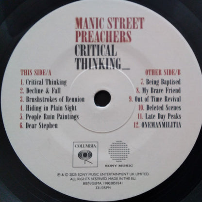 Manic Street Preachers : Critical Thinking (LP, Album, Ltd)